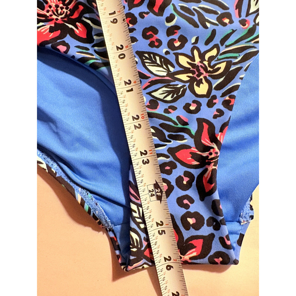 F&F One Piece Swimsuit Colorful Floral Animal Print Gold Stud Bathing Suit US 6 - Picture 14 of 14